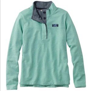 LL Bean Soft Cotton Rugby Pullover, Teal, M